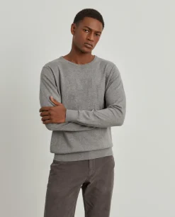 Camisola decote redondo em algodão e caxemira|LION OF PORCHES Flash Sale