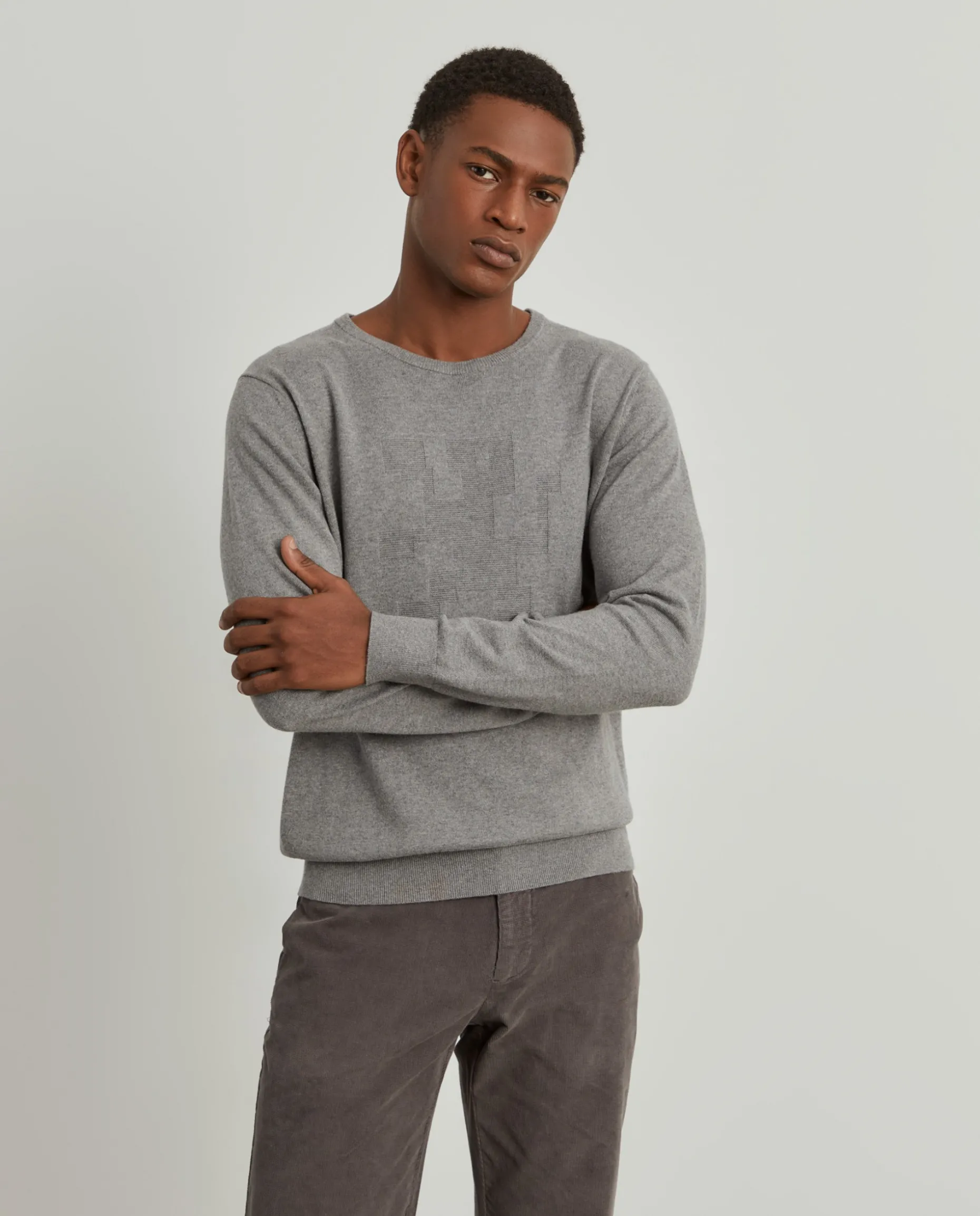 Camisola decote redondo em algodão e caxemira|LION OF PORCHES Flash Sale