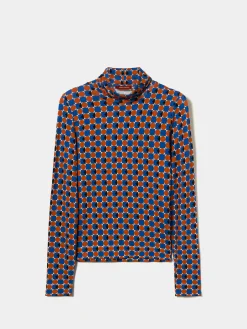 Camisola gola alta com padrão geométrico|LION OF PORCHES Best Sale