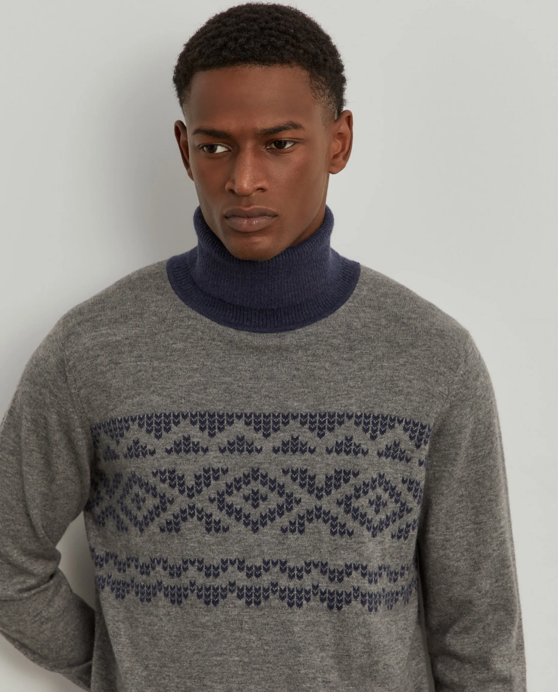 Camisola gola alta jacquard|LION OF PORCHES Outlet