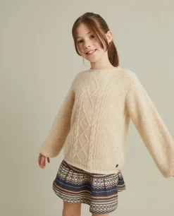 Camisola malha entrançada mistura de lã e mohair|LION OF PORCHES Shop