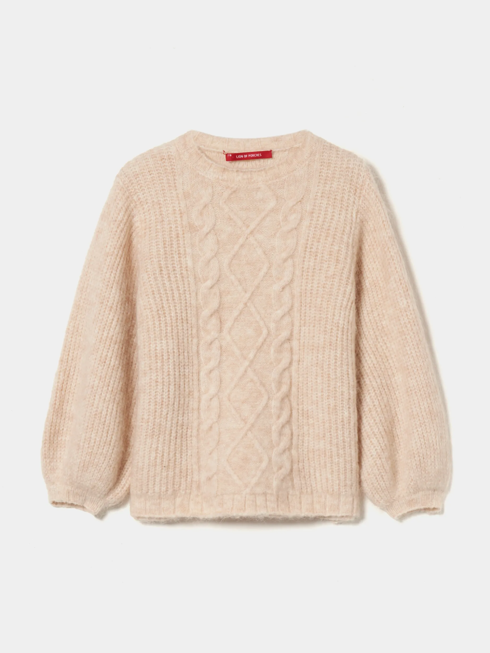 Camisola malha entrançada mistura de lã e mohair|LION OF PORCHES Shop