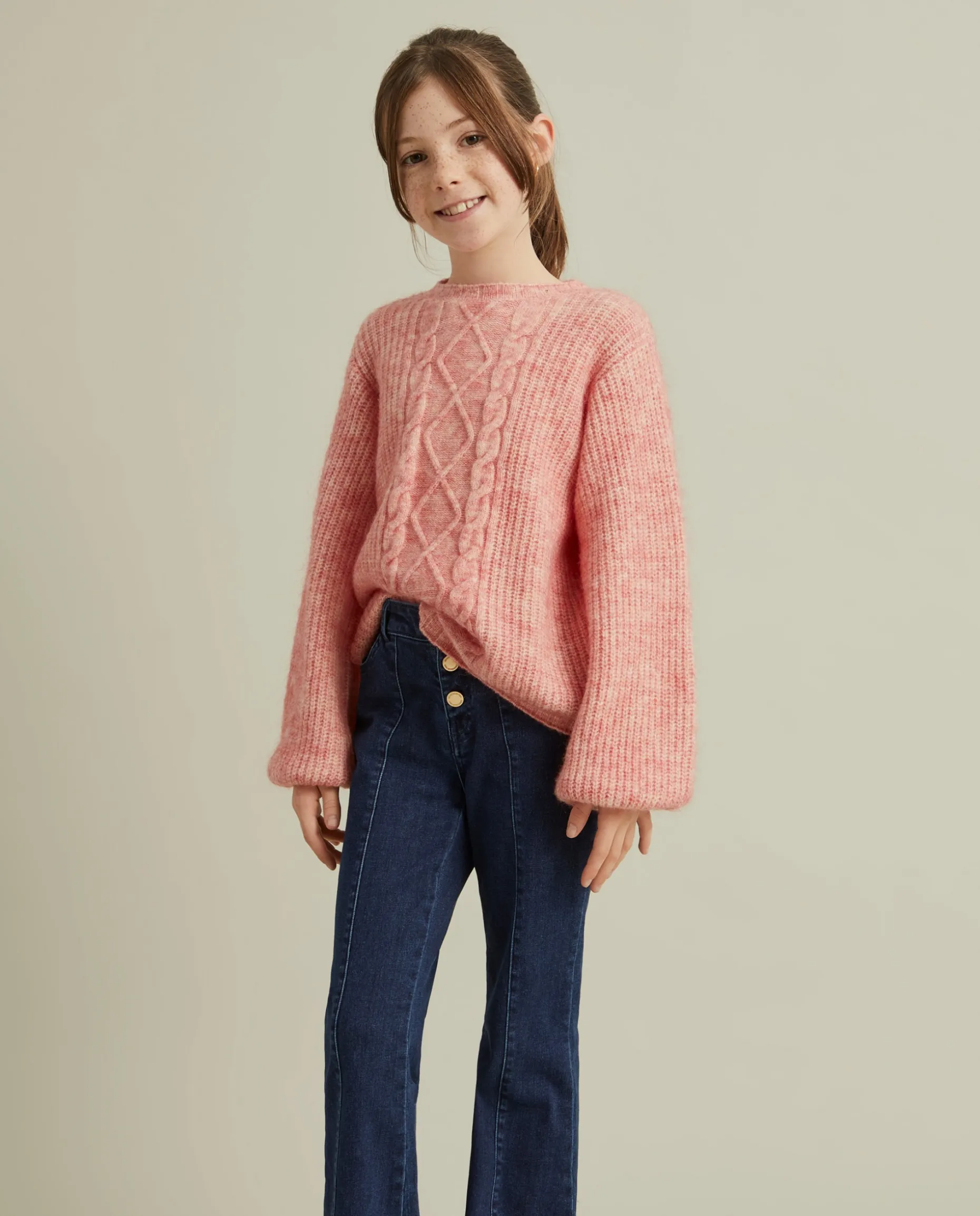 Camisola malha entrançada mistura de lã e mohair|LION OF PORCHES Clearance