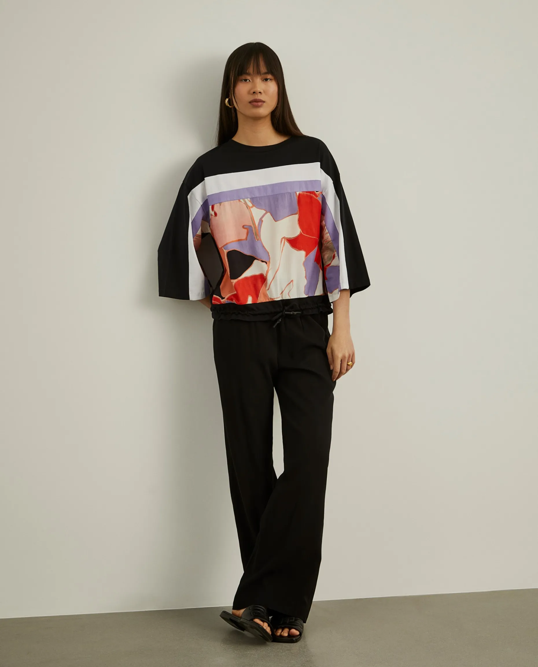 Camisola manga 3/4 com estampado|LION OF PORCHES Flash Sale