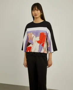 Camisola manga 3/4 com estampado|LION OF PORCHES Flash Sale