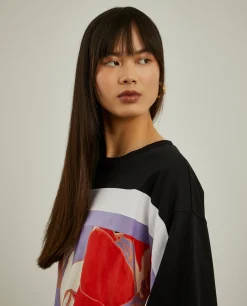 Camisola manga 3/4 com estampado|LION OF PORCHES Flash Sale