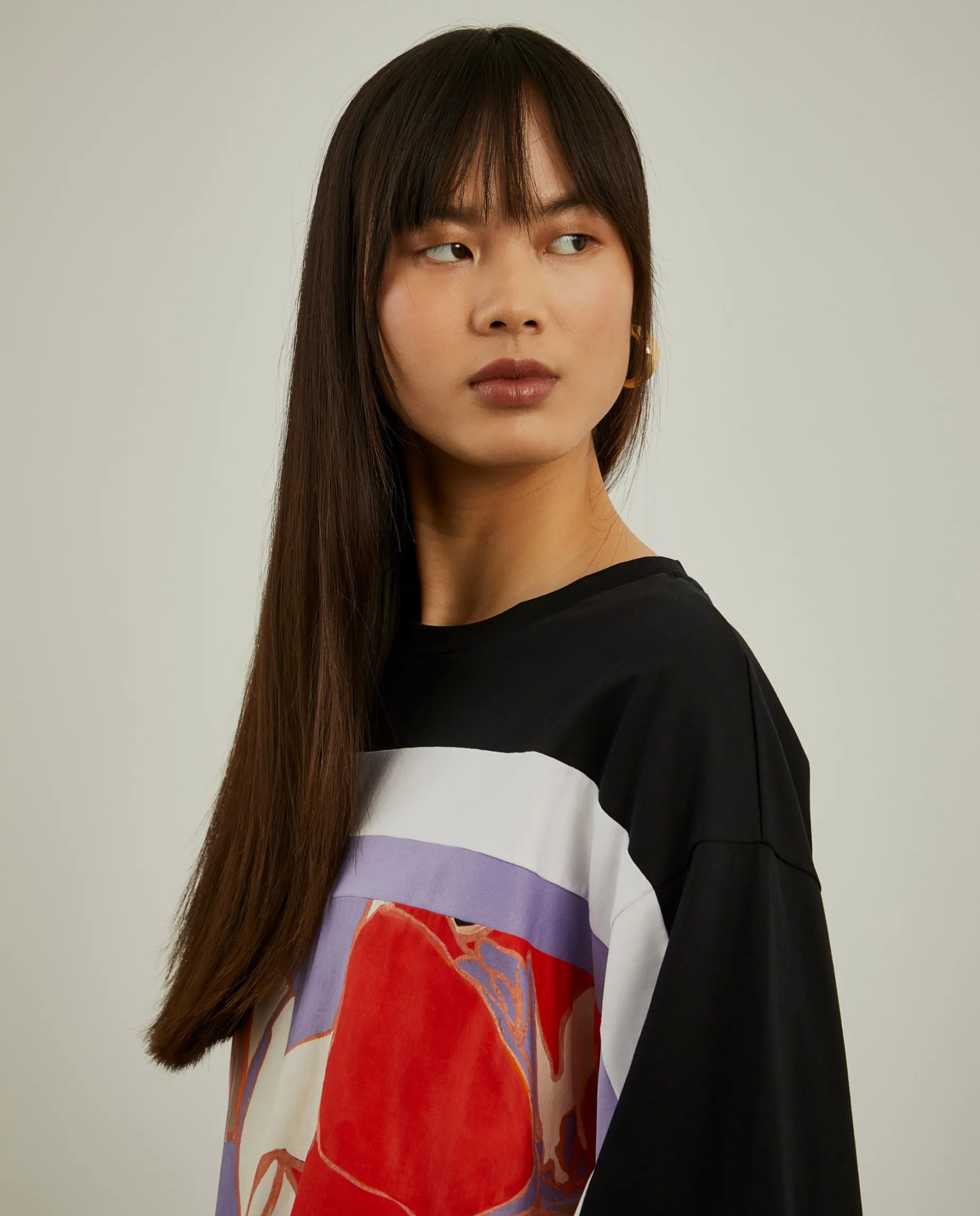 Camisola manga 3/4 com estampado|LION OF PORCHES Flash Sale