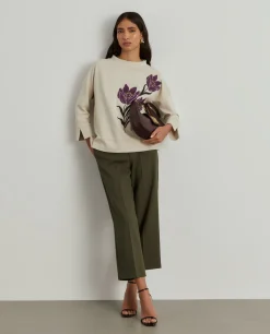 Camisola meia gola com bordado floral|LION OF PORCHES Sale