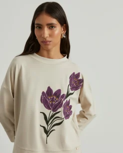 Camisola meia gola com bordado floral|LION OF PORCHES Sale