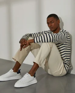 Camisola para homem bicolor com riscas e gola redonda|LION OF PORCHES Hot