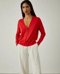 Cardigan clássico com botões em contraste|LION OF PORCHES Discount