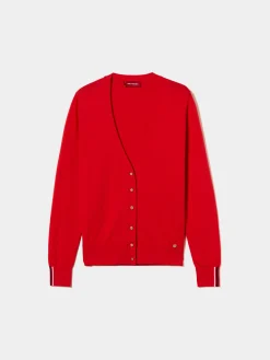 Cardigan clássico com botões em contraste|LION OF PORCHES Discount