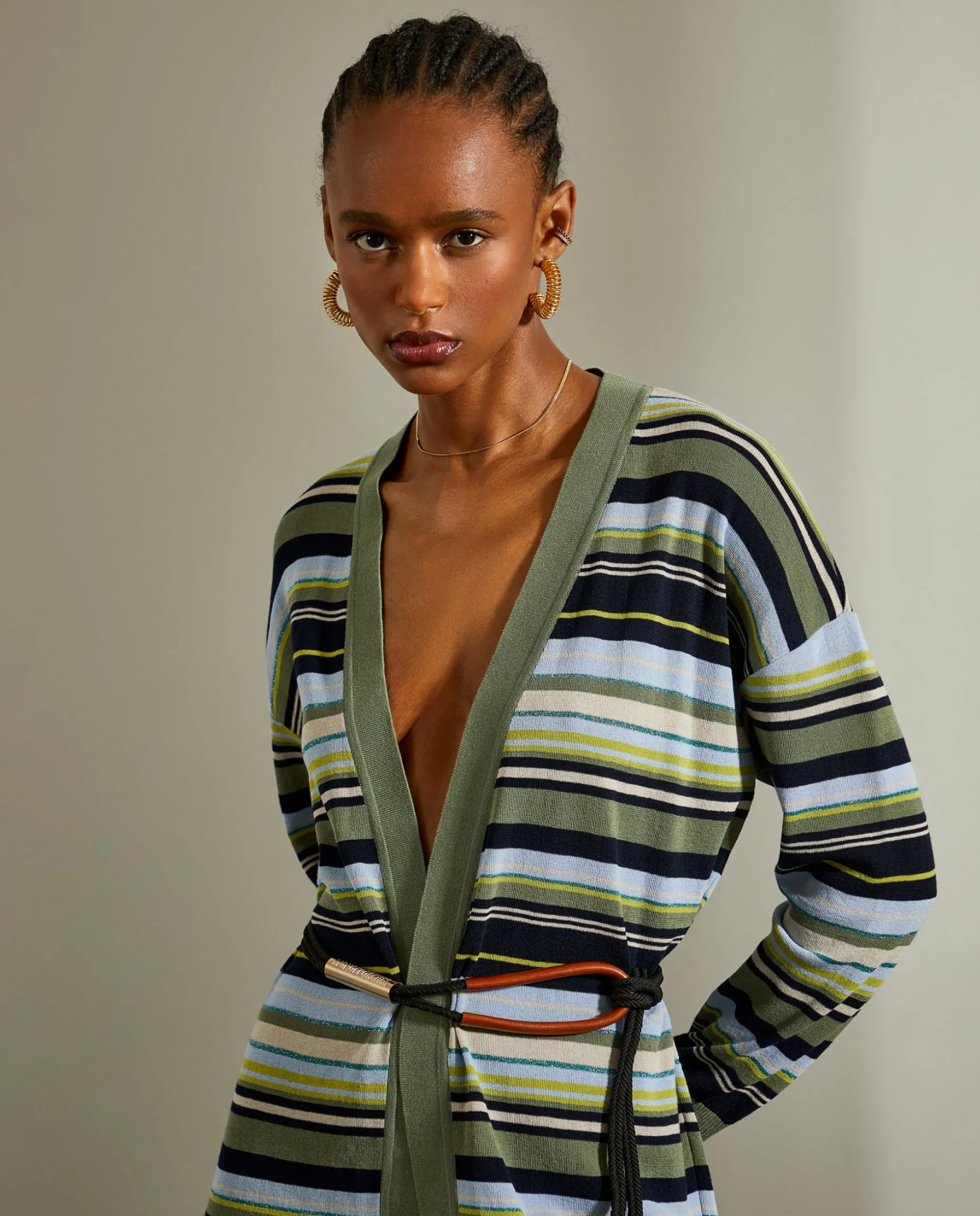 Cardigan de riscas|LION OF PORCHES Sale