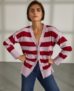 Cardigan riscas lã e caxemira|LION OF PORCHES Discount