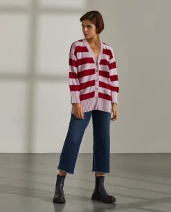 Cardigan riscas lã e caxemira|LION OF PORCHES Discount