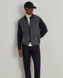 Casaco de malha bicolor lã merino|LION OF PORCHES Online