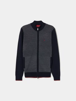 Casaco de malha bicolor lã merino|LION OF PORCHES Online