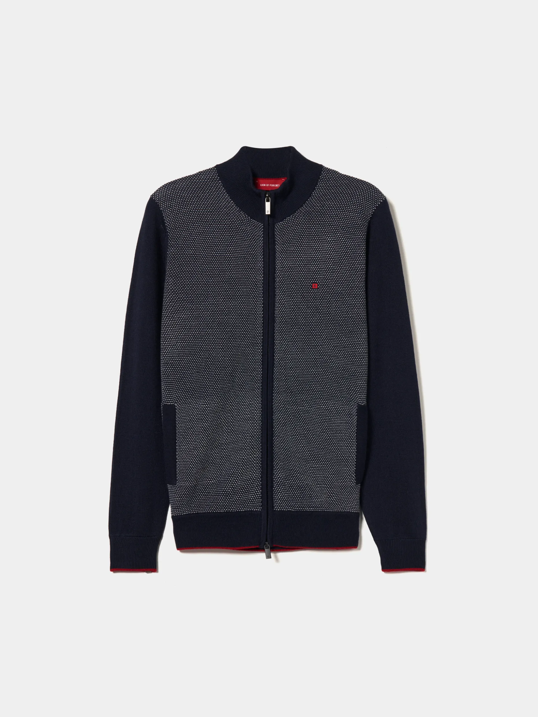 Casaco de malha bicolor lã merino|LION OF PORCHES Online
