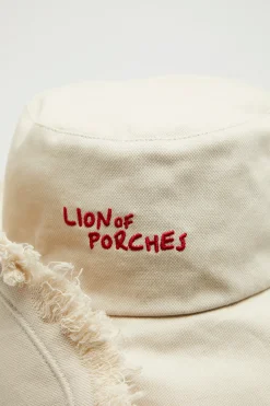 Chapéu de sol em canvas com bordado|LION OF PORCHES Cheap