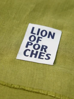Echarpe para homem de linho e viscose com franjas e branding|LION OF PORCHES Cheap