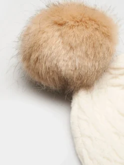 Gorro em malha tricotada com pompom|LION OF PORCHES Store
