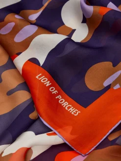 Lenço de seda estampado|LION OF PORCHES Flash Sale