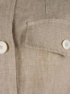 Overshirt para mulher de linho com cinto e bolsos|LION OF PORCHES Hot