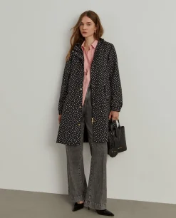 Parka comprida polka dots com capuz|LION OF PORCHES Clearance