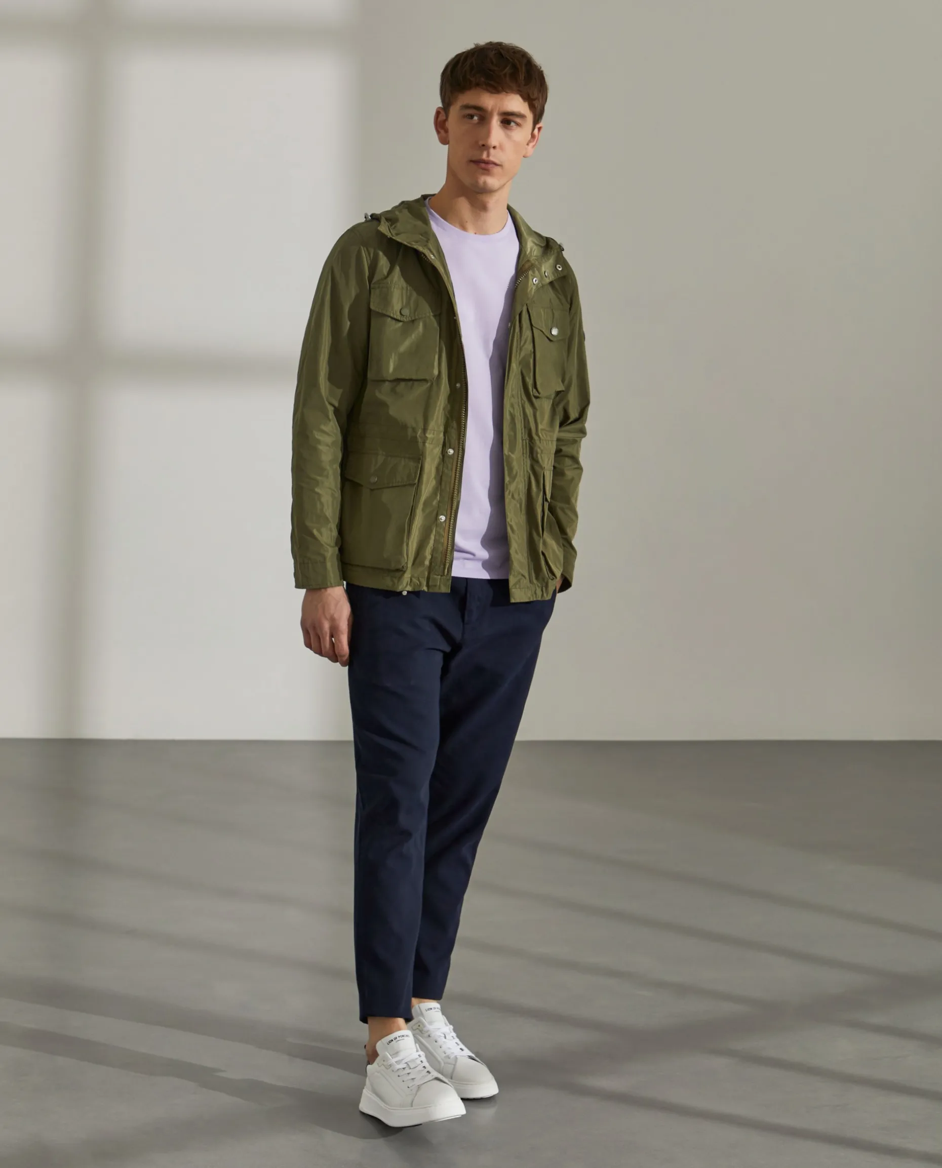 Parka em tecido técnico com capuz e bolsos|LION OF PORCHES Shop