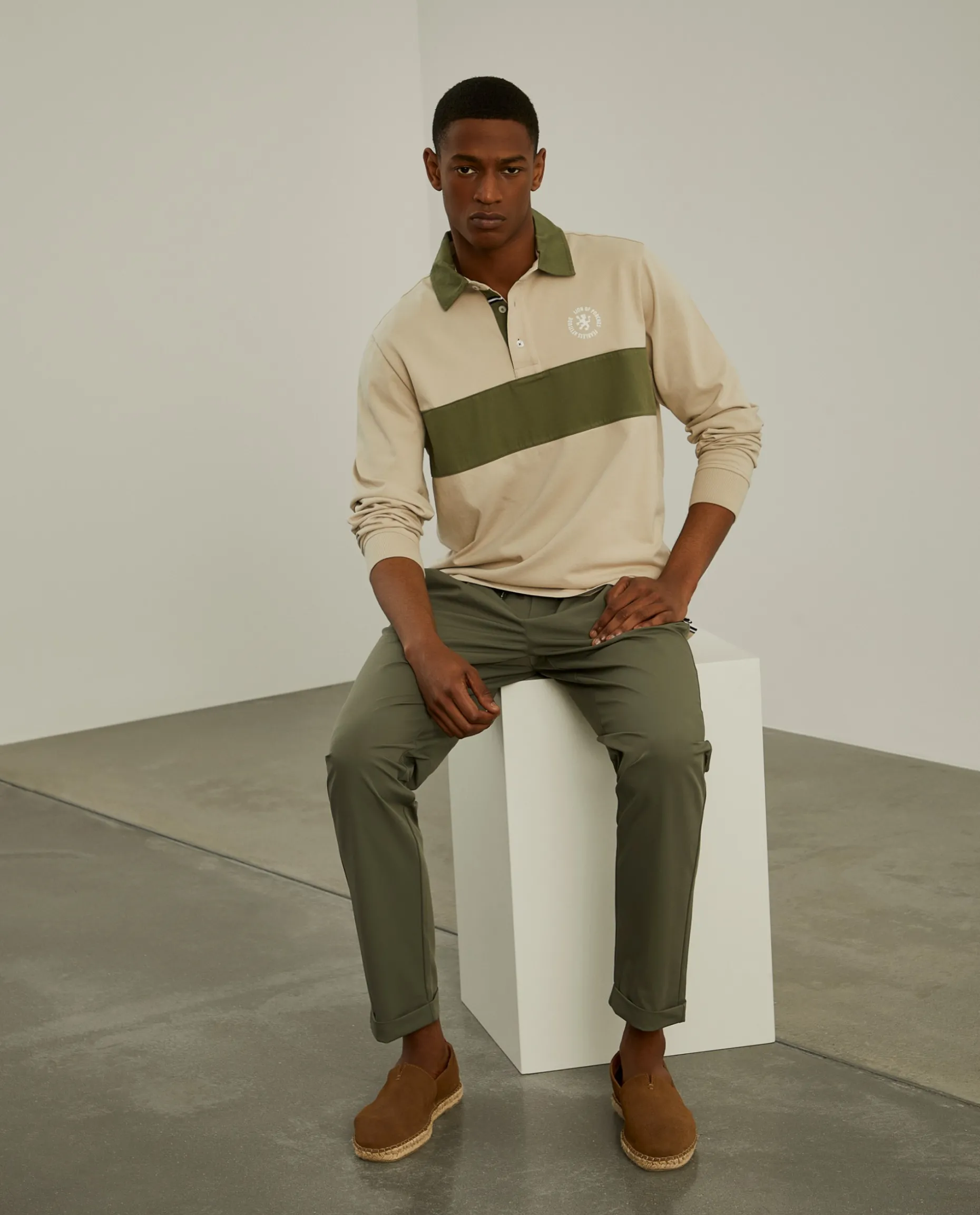 Polo bicolor de manga comprida|LION OF PORCHES Cheap