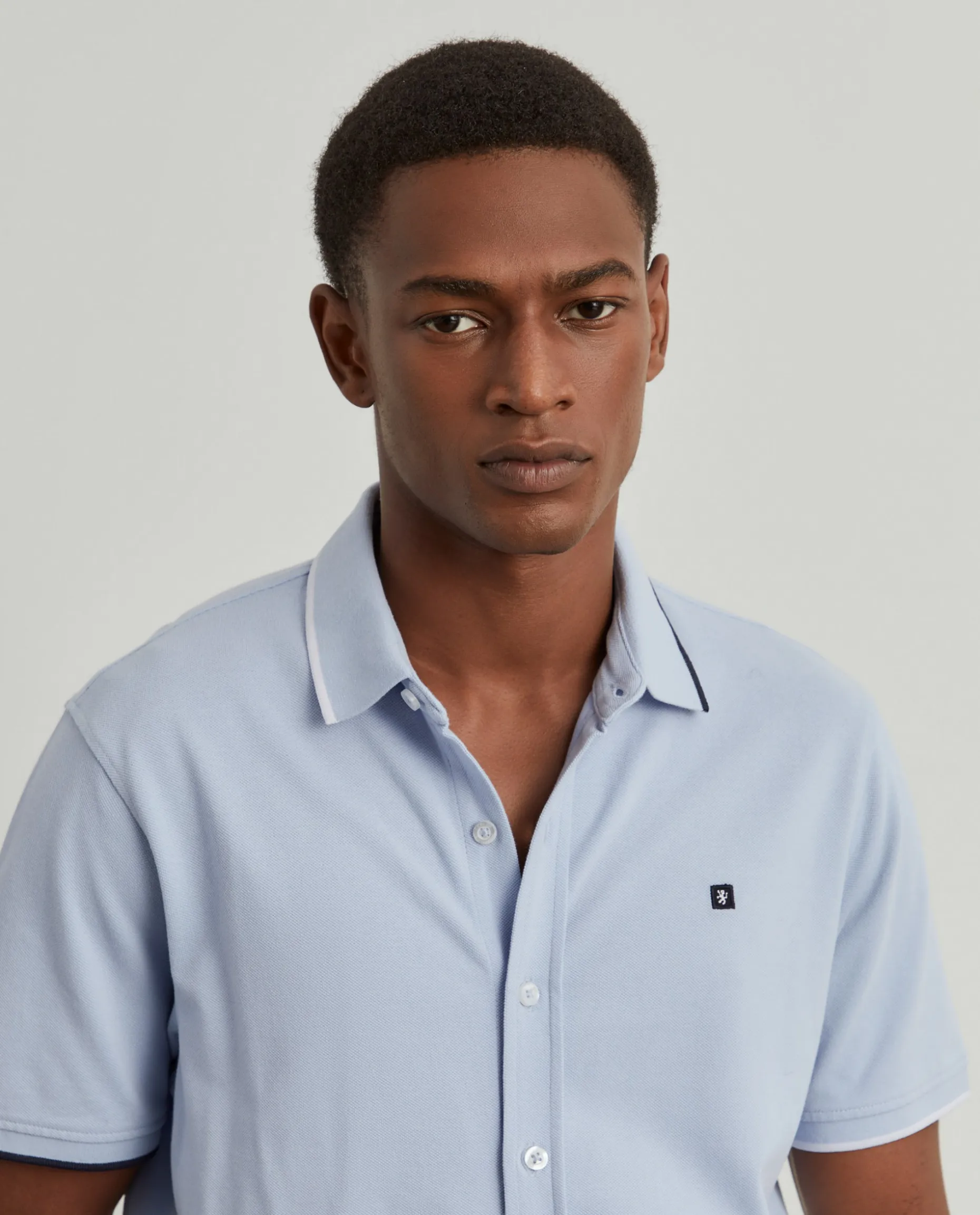 Polo camisa em algodão com riscas|LION OF PORCHES Fashion