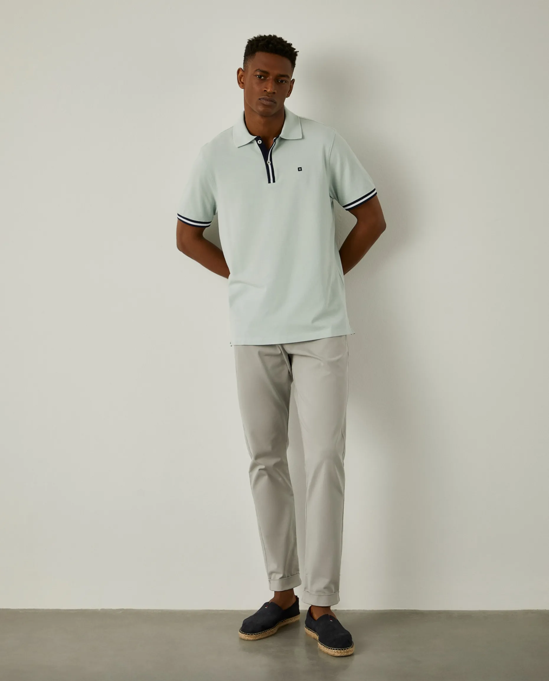 Polo manga curta em algodão com riscas|LION OF PORCHES Best Sale
