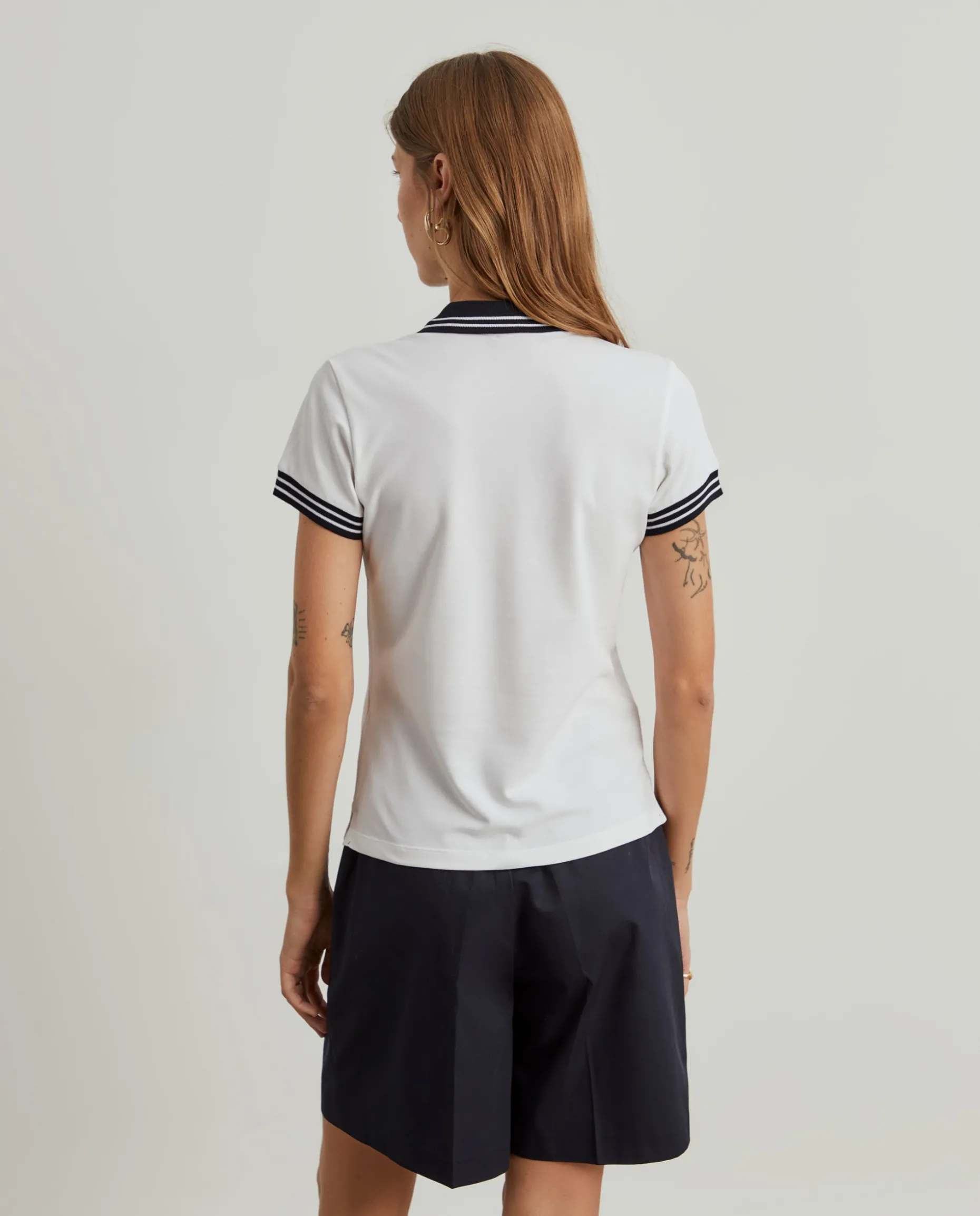 Polo piqué bicolor em algodão|LION OF PORCHES Online
