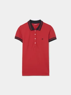 Polo piqué bicolor em algodão|LION OF PORCHES Best Sale