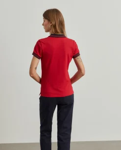 Polo piqué bicolor em algodão|LION OF PORCHES Best Sale