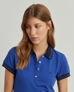 Polo piqué bicolor em algodão|LION OF PORCHES Cheap