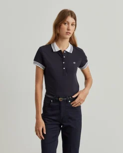 Polo piqué bicolor em algodão|LION OF PORCHES New