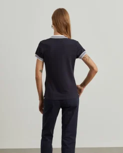 Polo piqué bicolor em algodão|LION OF PORCHES New