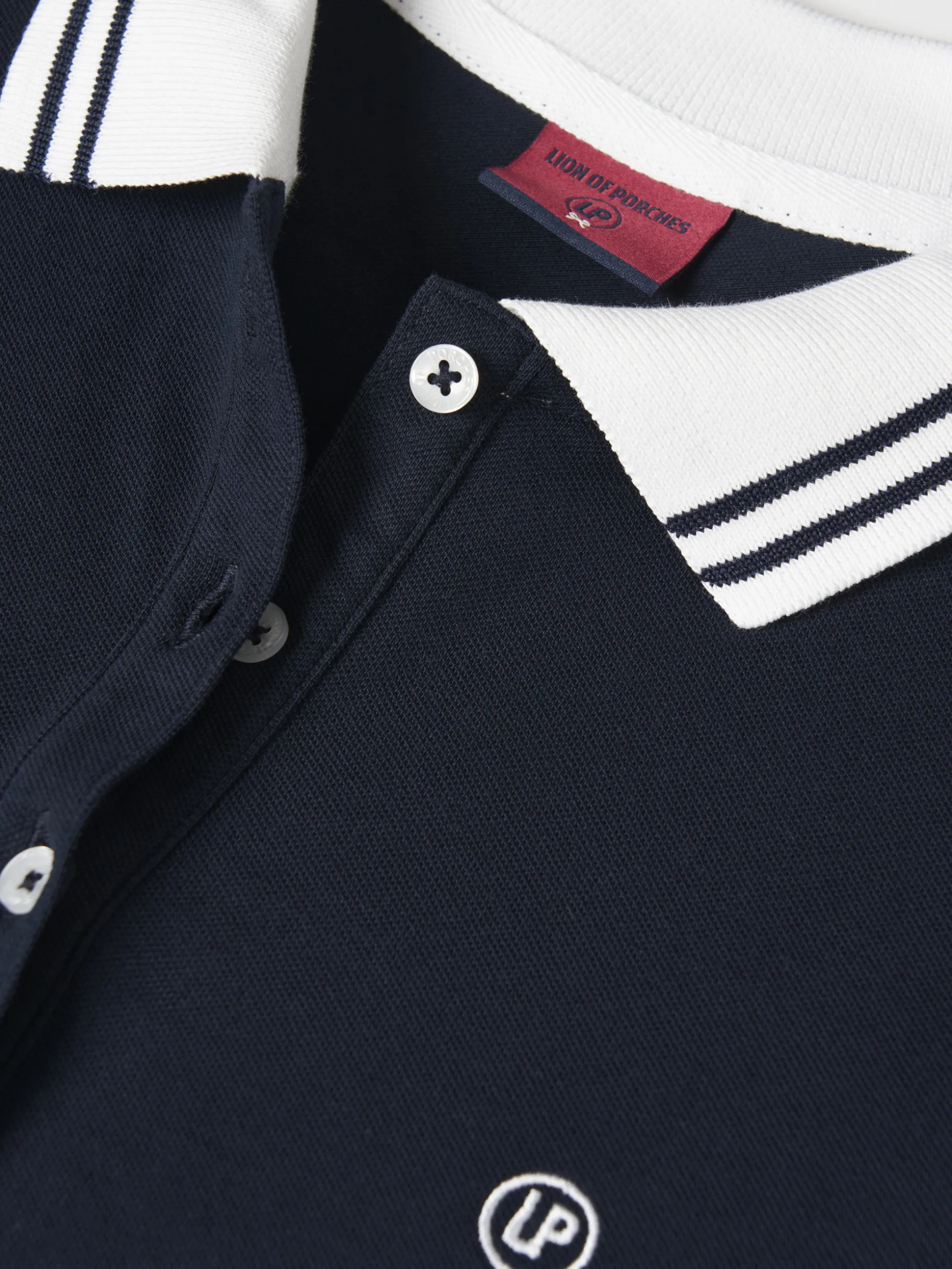 Polo piqué bicolor em algodão|LION OF PORCHES New