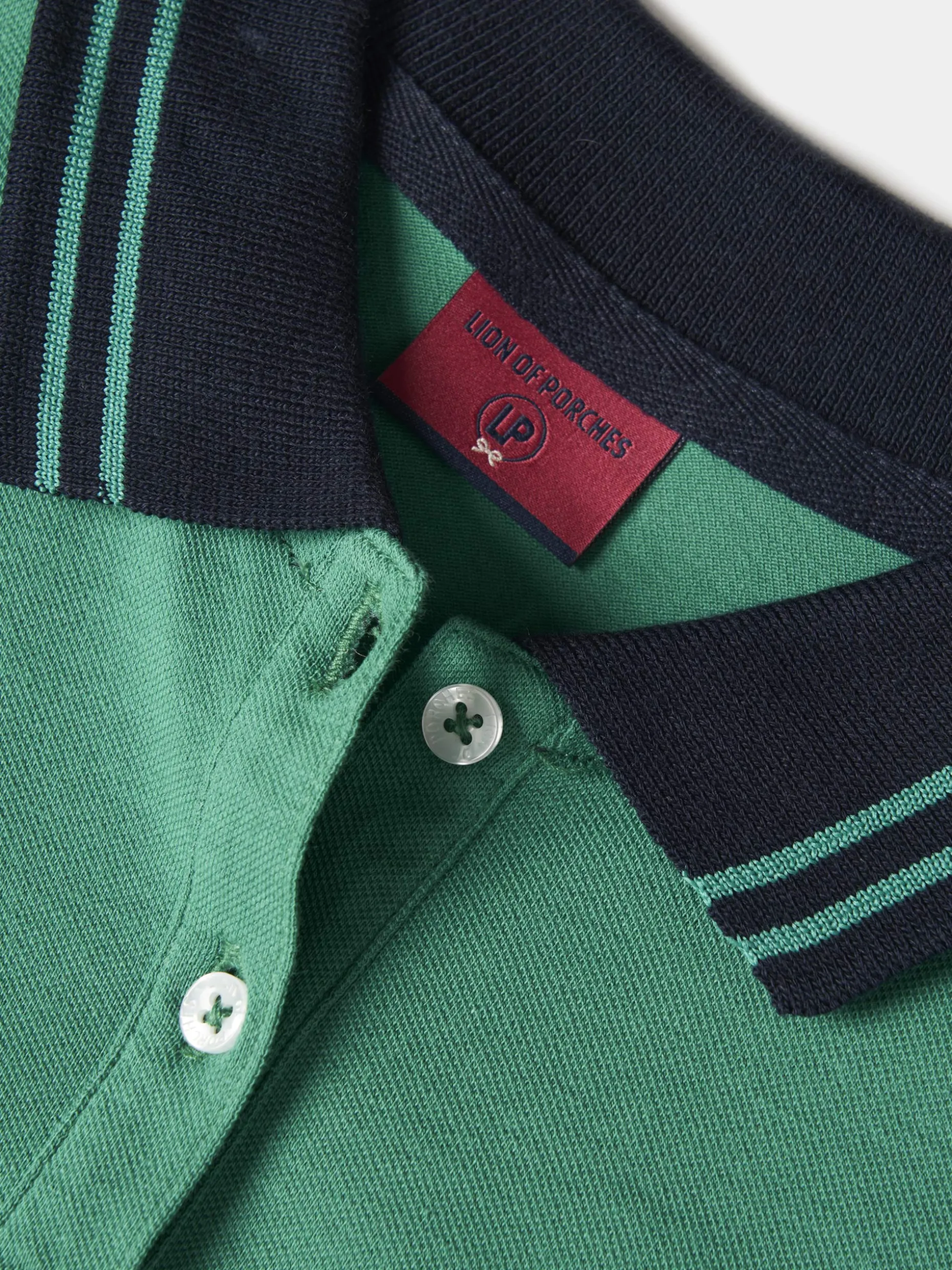 Polo piqué bicolor em algodão|LION OF PORCHES Clearance