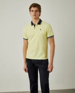 Polo piqué com riscas a contraste|LION OF PORCHES Best Sale
