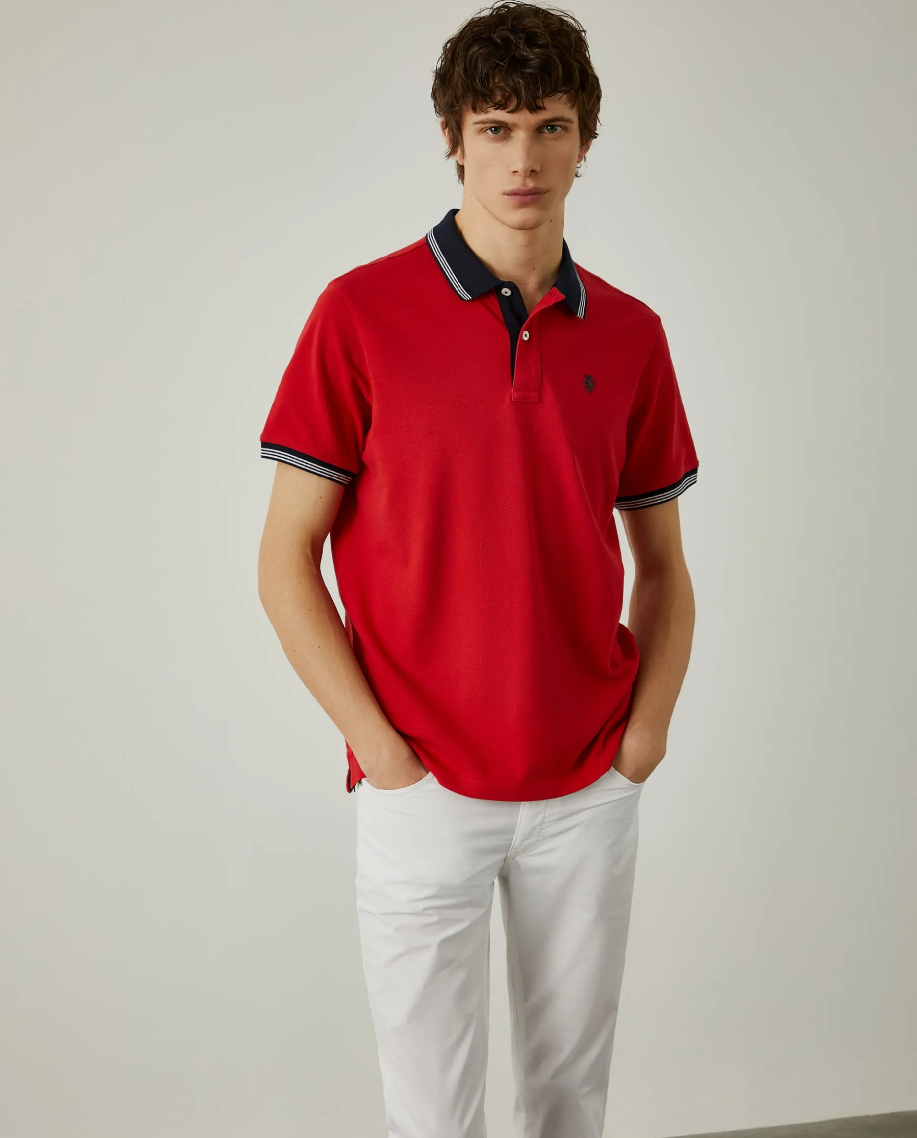 Polo piqué com riscas a contraste|LION OF PORCHES Hot