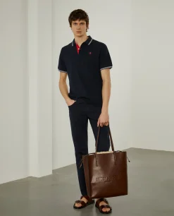 Polo piqué com riscas a contraste|LION OF PORCHES Sale