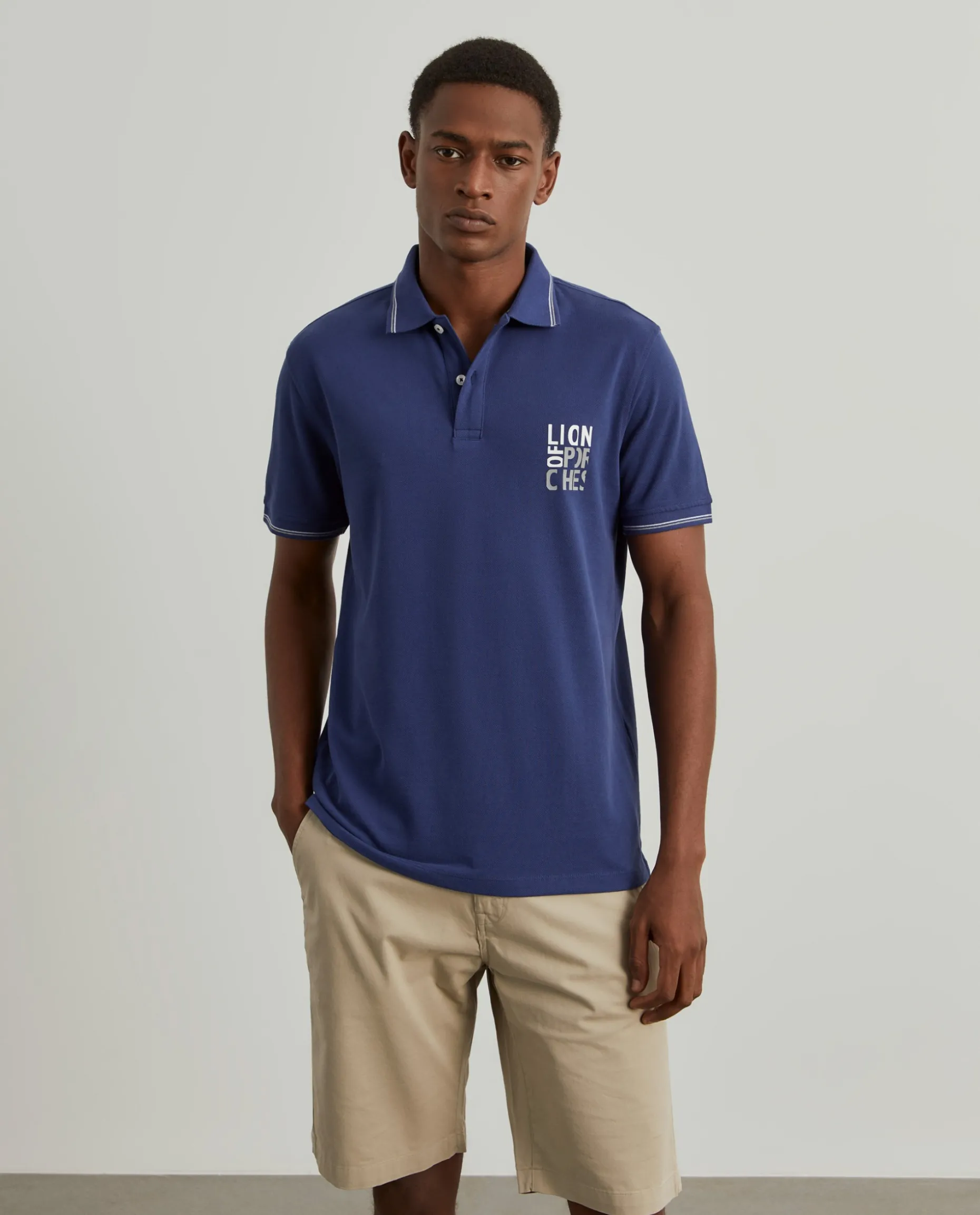 Polo piqué de algodão|LION OF PORCHES Outlet