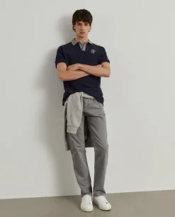 Polo piqué sem botões gola em contraste|LION OF PORCHES Best Sale