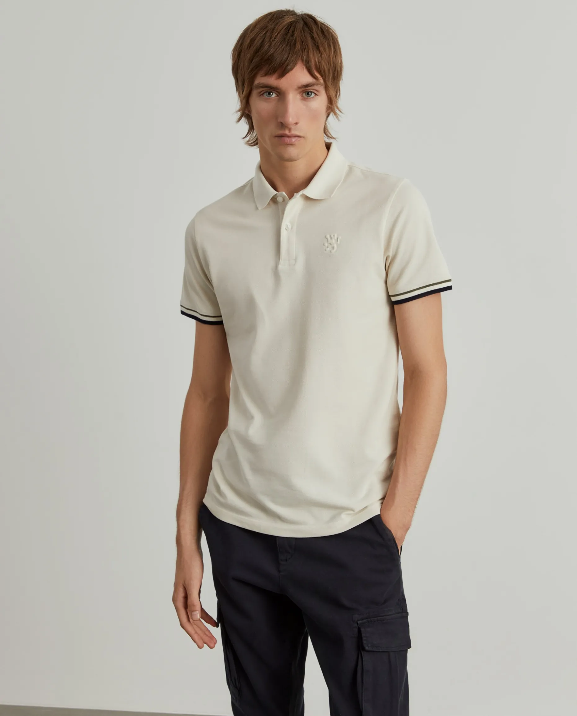 Polo piqué slim fit com riscas|LION OF PORCHES Shop