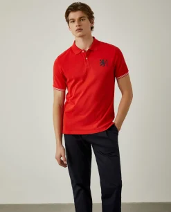 Polo piqué slim fit em algodão|LION OF PORCHES Best Sale