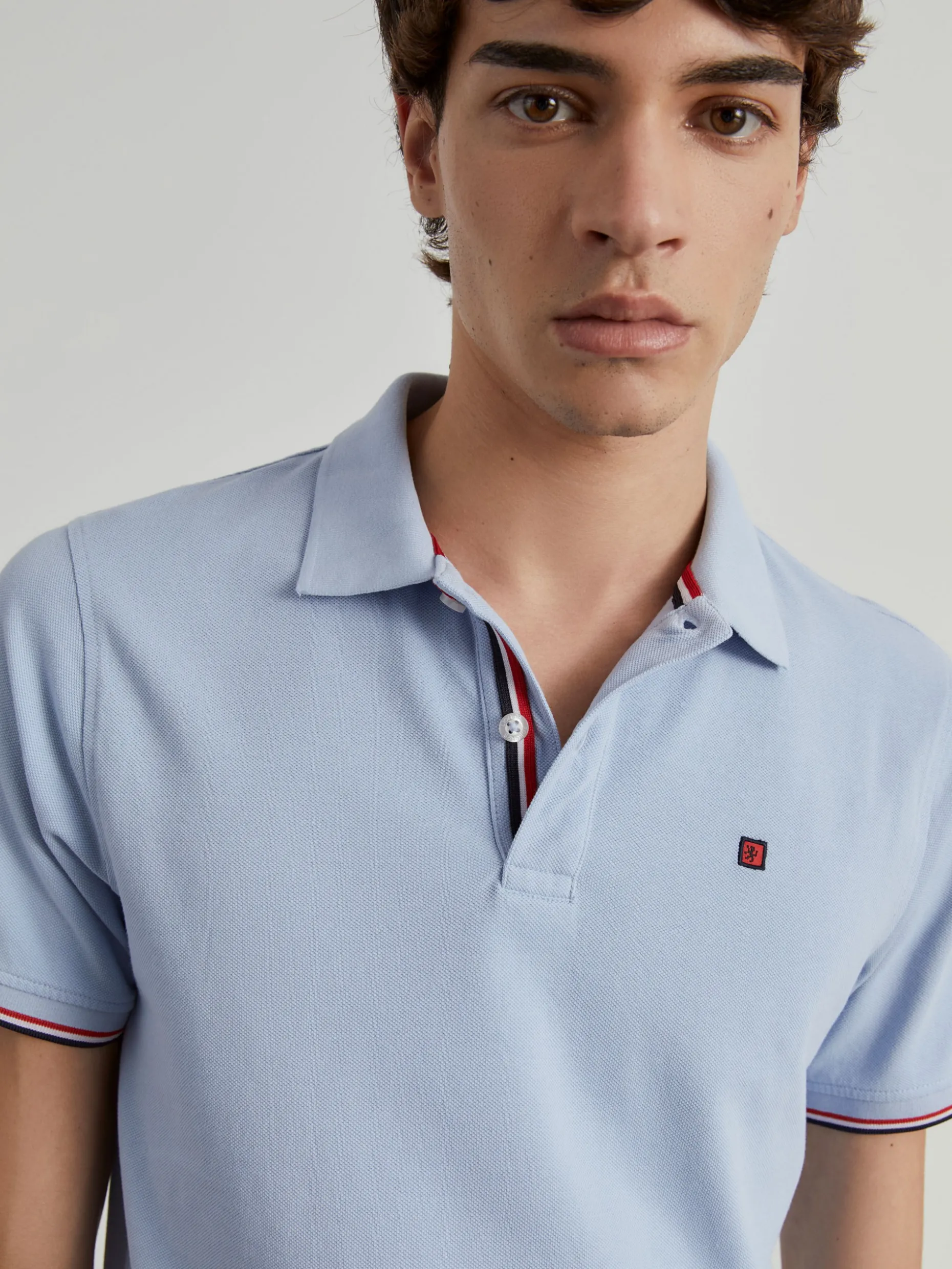 Polo piqué slim fit em algodão|LION OF PORCHES Outlet