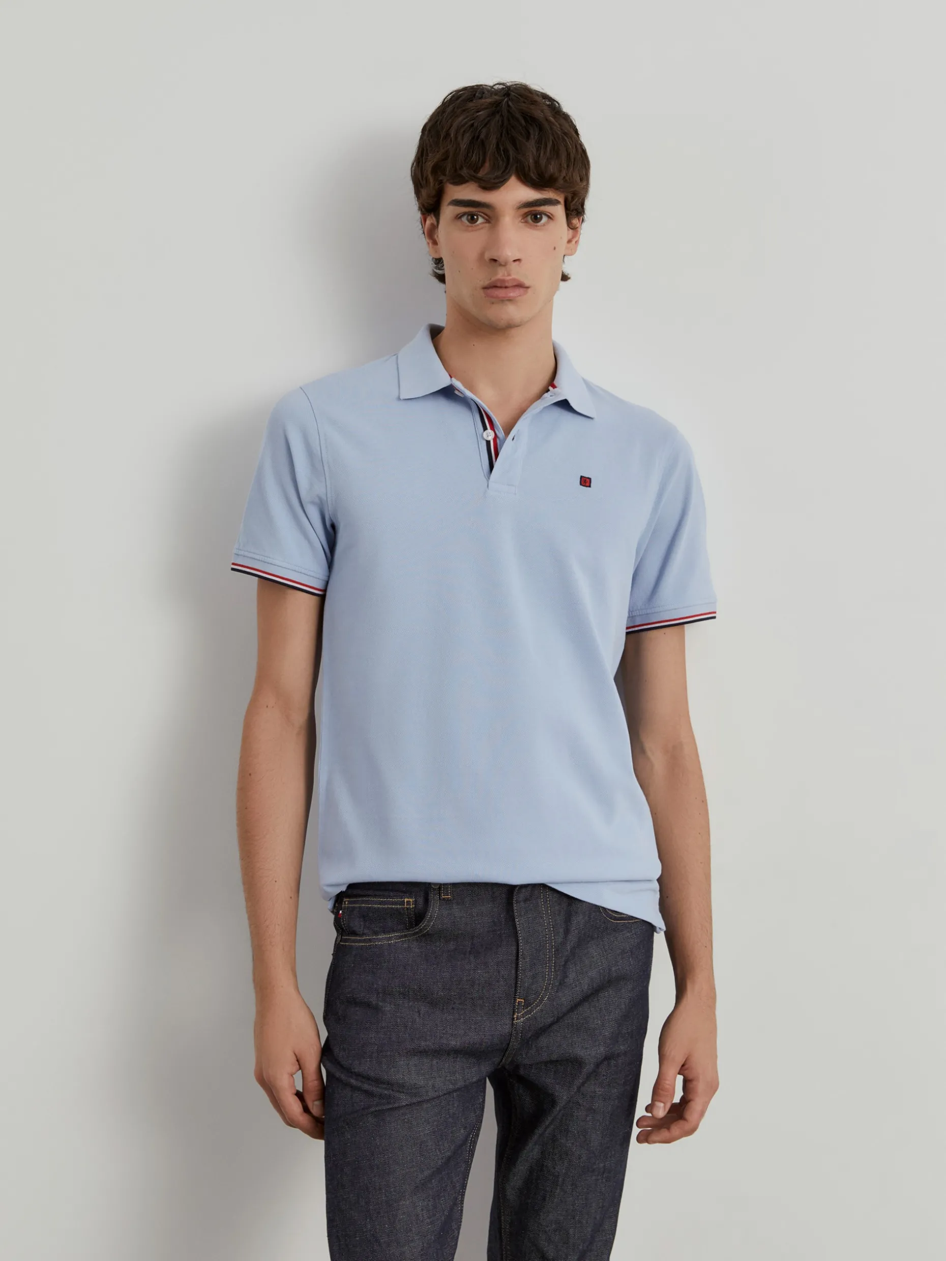 Polo piqué slim fit em algodão|LION OF PORCHES Outlet
