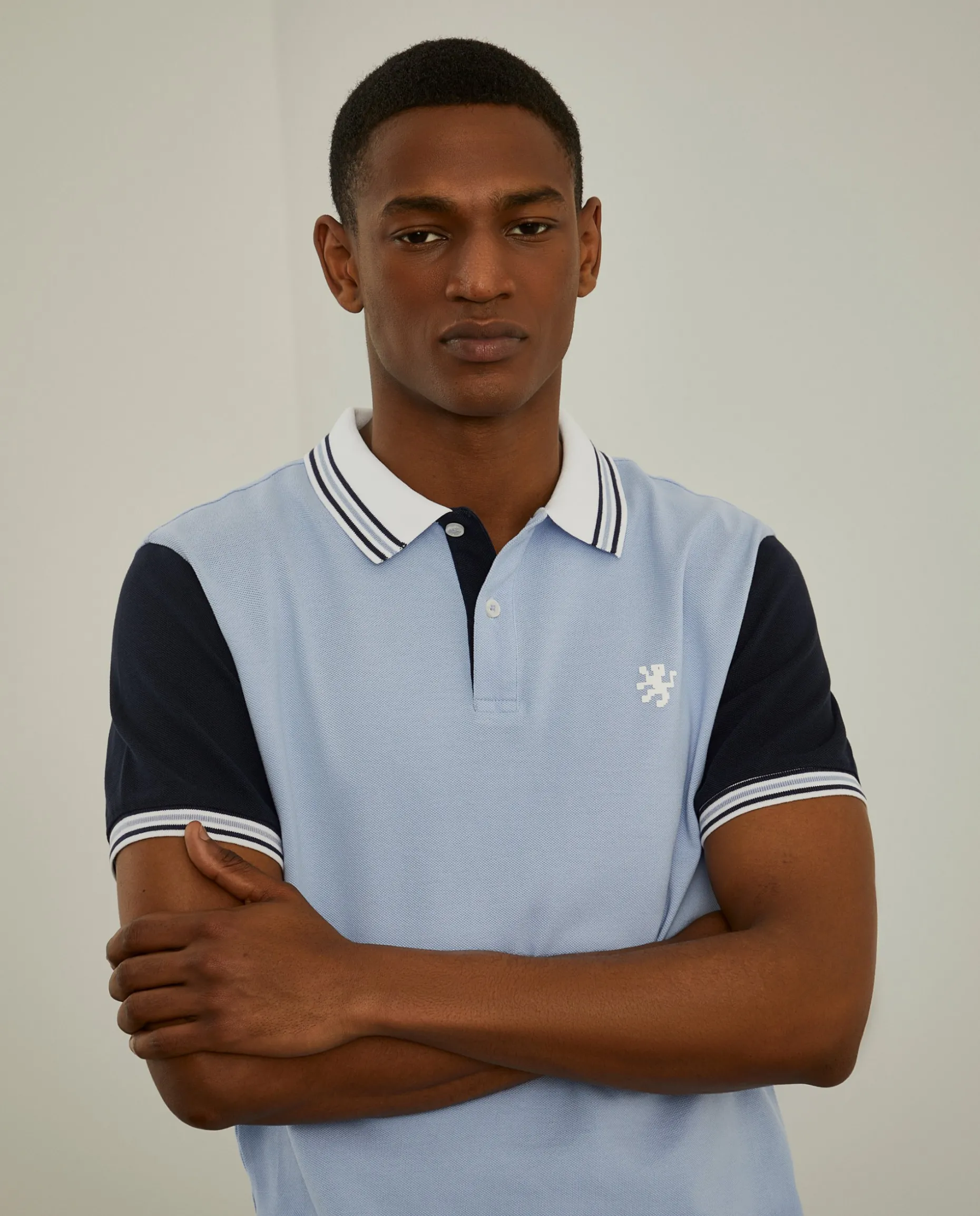 Polo piqué slim fit tricolor|LION OF PORCHES New